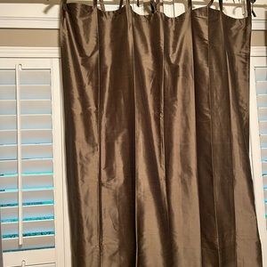 Olive Green Silk Lined Curtain by Pottery Barn
